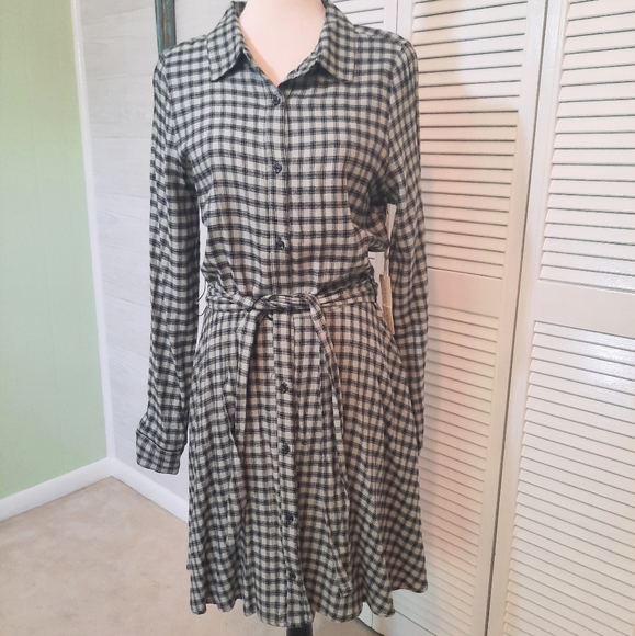 Copper key long sleeve plaid dress sz LG NWT *C1 - Picture 4 of 7